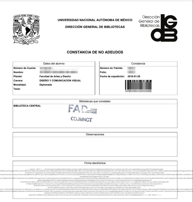 Constacia de No adeudo