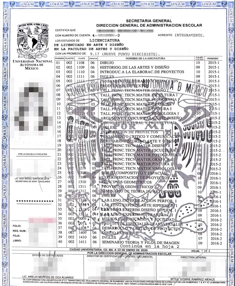 Certificado de Estudios
