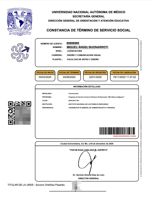 Constancia de Término de Servicio